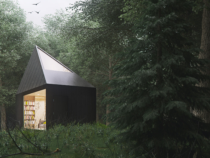 Проекты небольших домов: внешний вид маленького дома в лесу