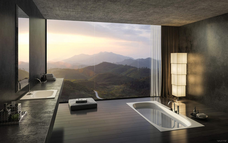 Панорамные окна в ванной