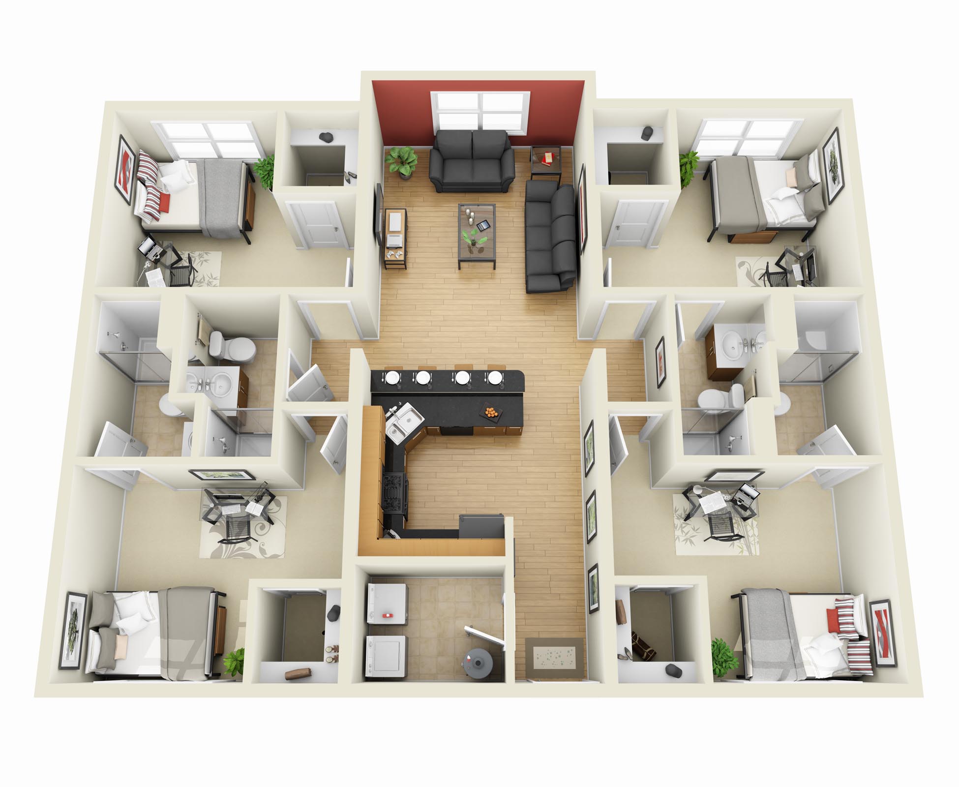 Планировки квартир с тремя спальнями