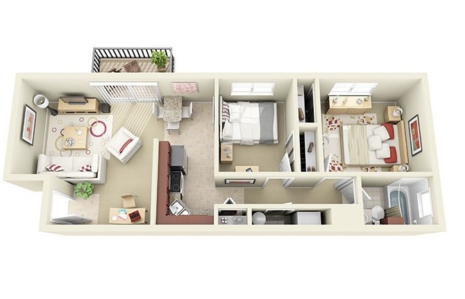 Планировка квартиры с двумя спальнями. Фото 40