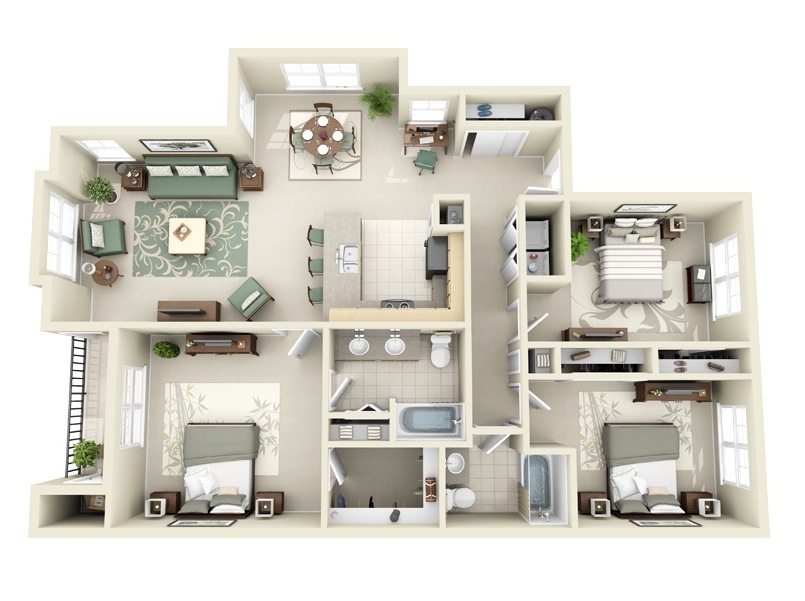 Умопомрачительная планировка трехкомнатной квартиры