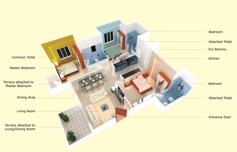 Головокружительная планировка трехкомнатной квартиры