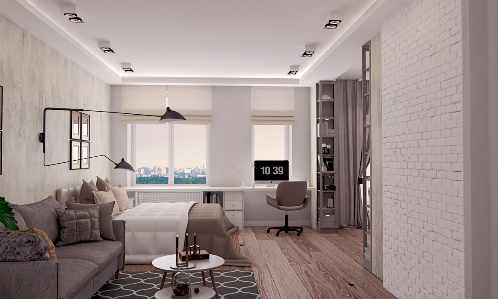 Дизайн проект квартиры 36 кв м с балконом однокомнатной квартиры