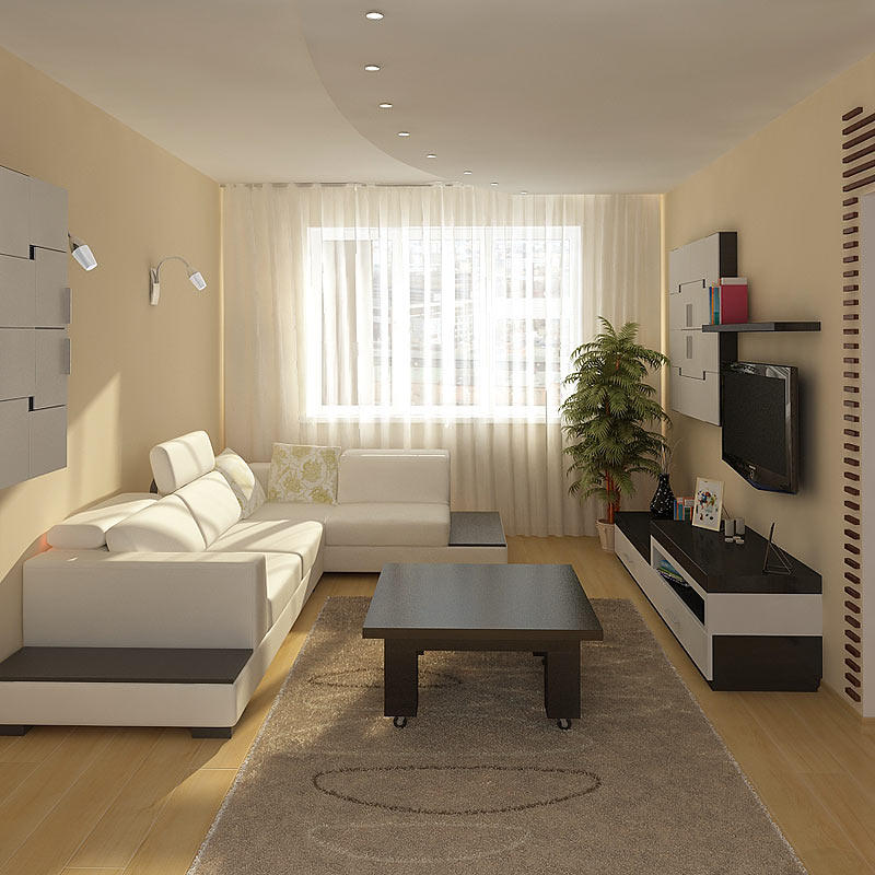 Для небольшой гостиной дизайнеры рекомендуют подбирать светлые обои для отделки стен, чтобы визуально расширить пространство