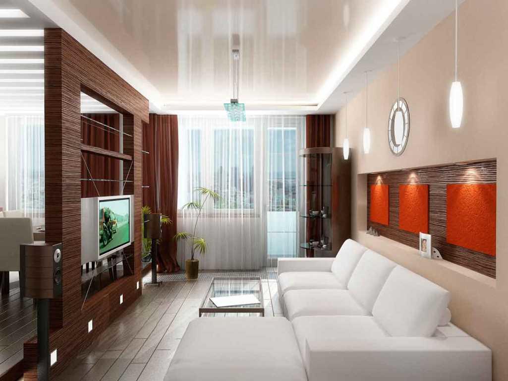 Визуально расширить пространство можно при помощи оформления интерьера гостиной в светлых тонах