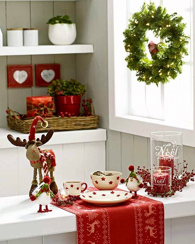 Предметы декора на кухне в рождественской тематике