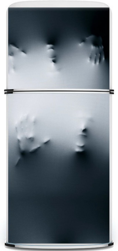 Холодильник с 3-D эффектом в интерьере кухни