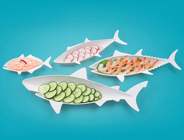 Пластиковые салатницы в форме рыб