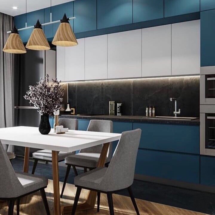 синяя кухня дизайн