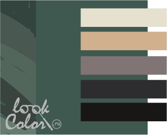 Сочетание серо-зеленого и белого, бежевого, серого и черного