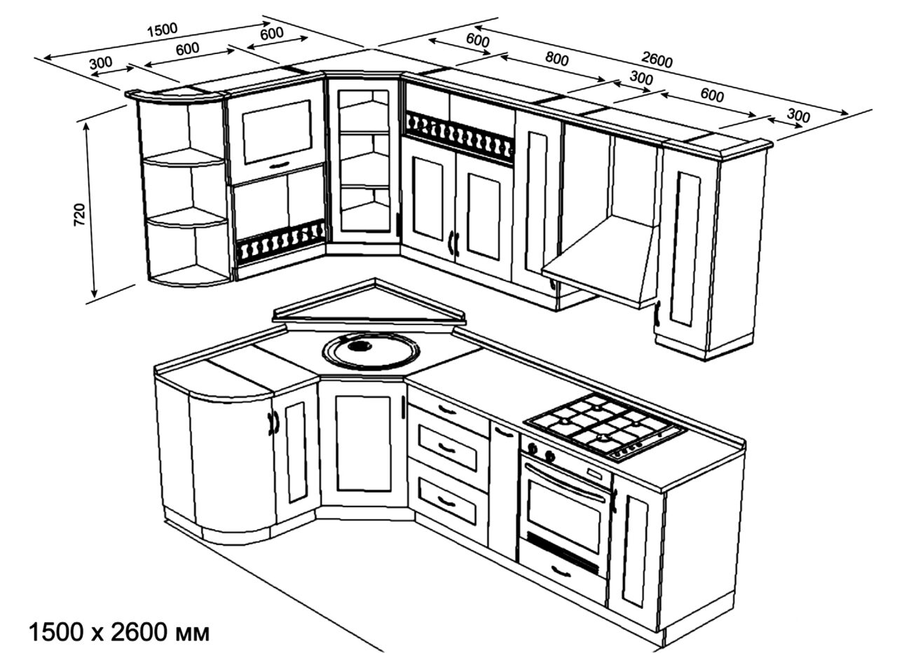 угловая кухня своими руками чертежи схемы чертежи