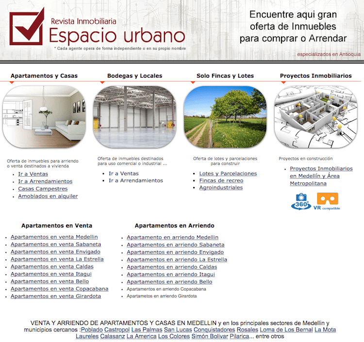 The Espacio Urbano website