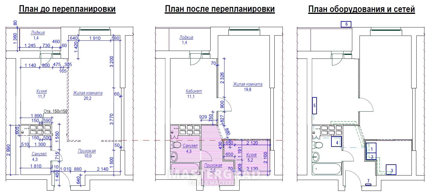 План мокрых точек