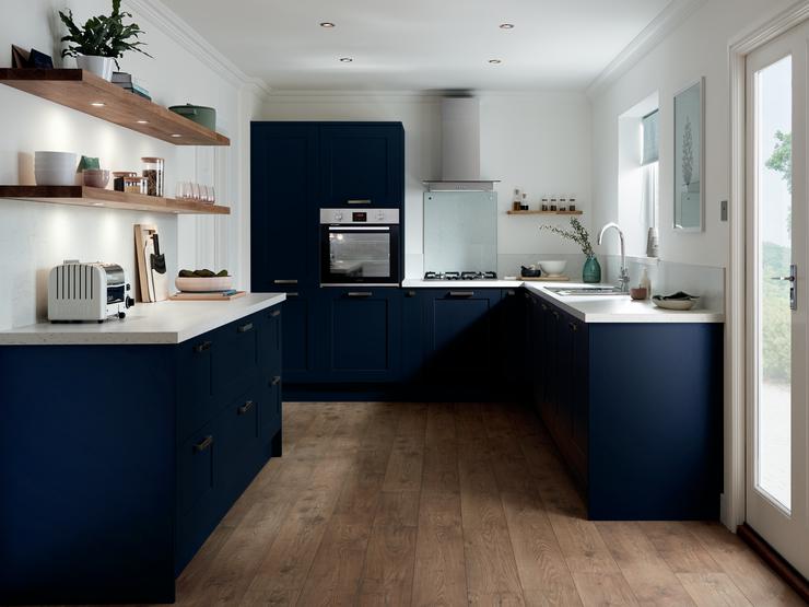 темно синий цвет на кухне