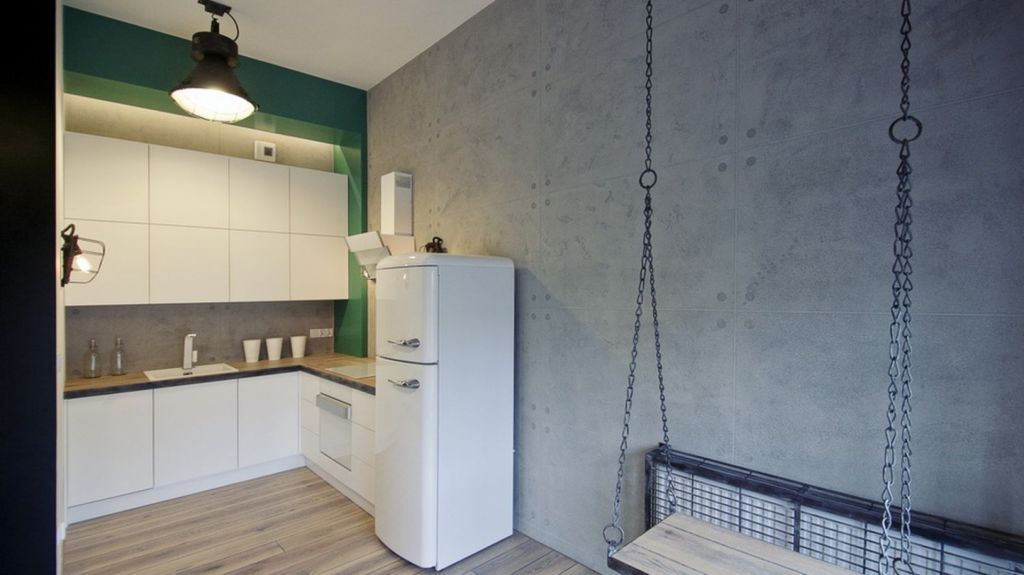 кухня бетон в интерьере