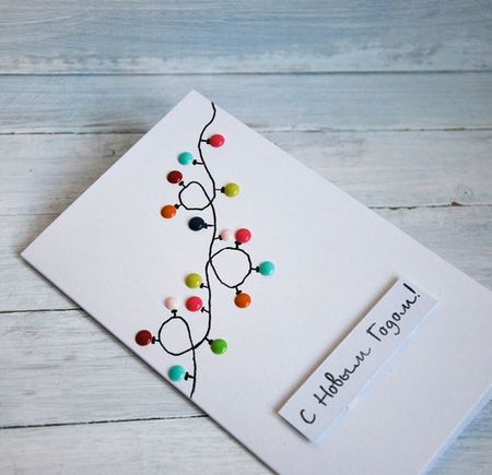 новогодние открытки в стиле минимализма пользуются популярностью в рукоделии