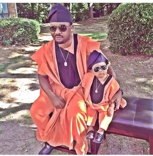 Fashion in Nigerian traditional styles: Father and son