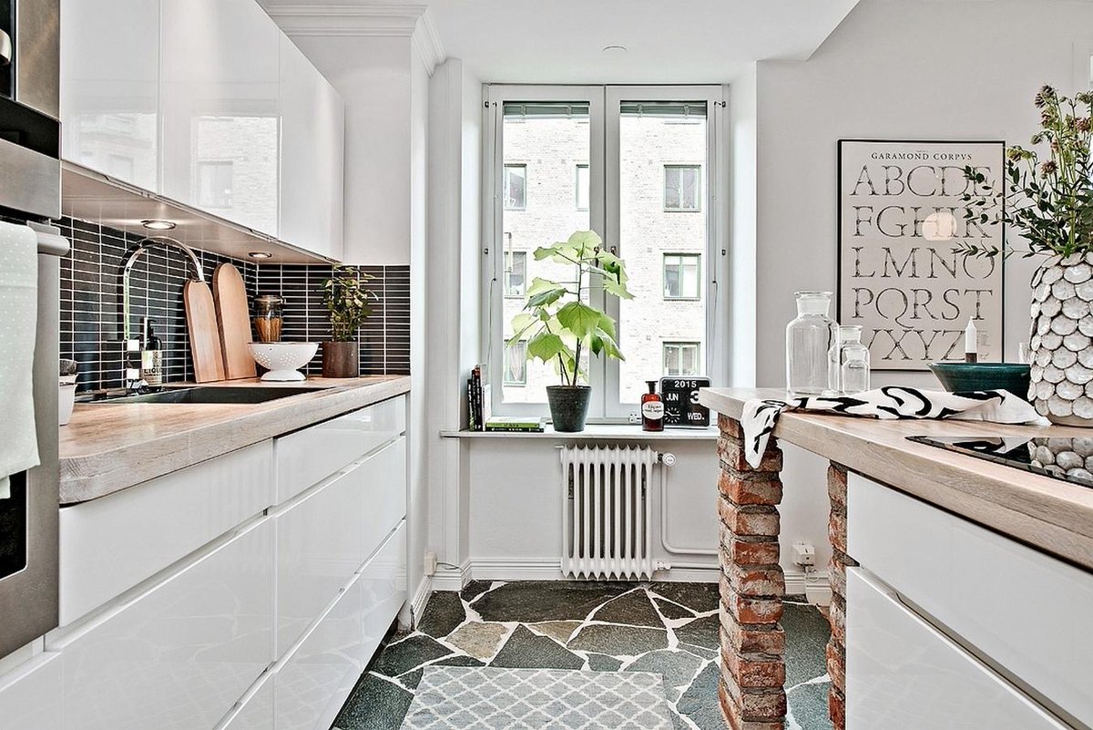 Дизайн маленькой кухни в шведском стиле