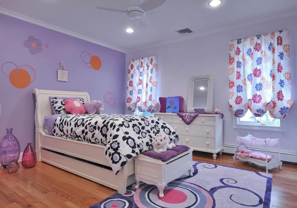 Сиреневый цвет в интерьере детской комнаты
