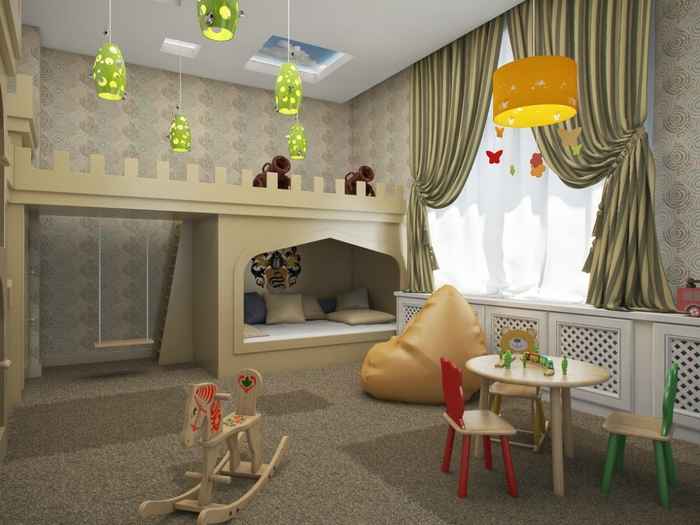 интерьер маленькой детской комнаты мебель 4
