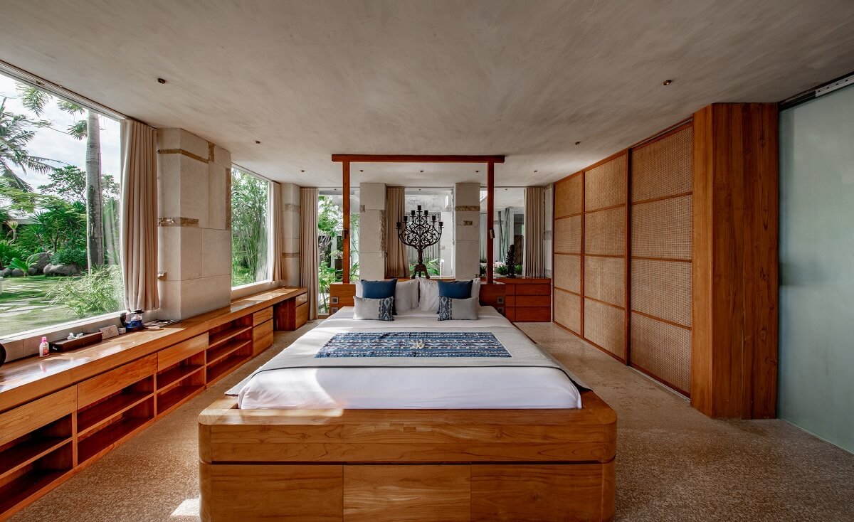 Красивый дизайн бирюзовой спальни