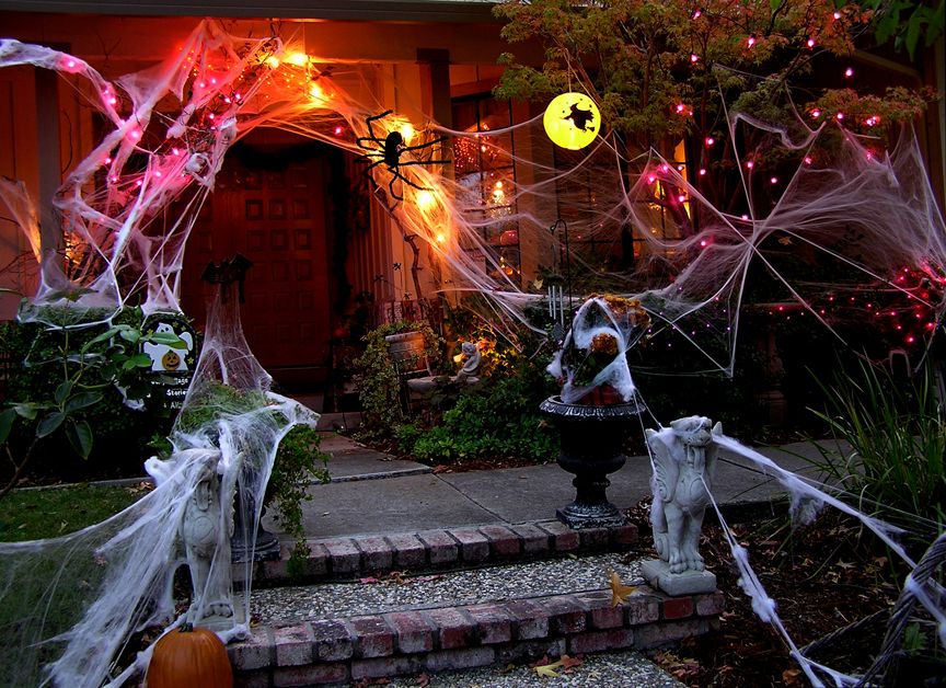 декор дома на хэллоуин оформление