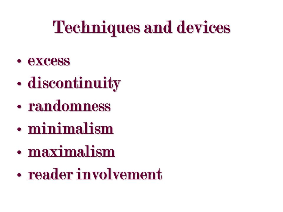 Techniques and devices