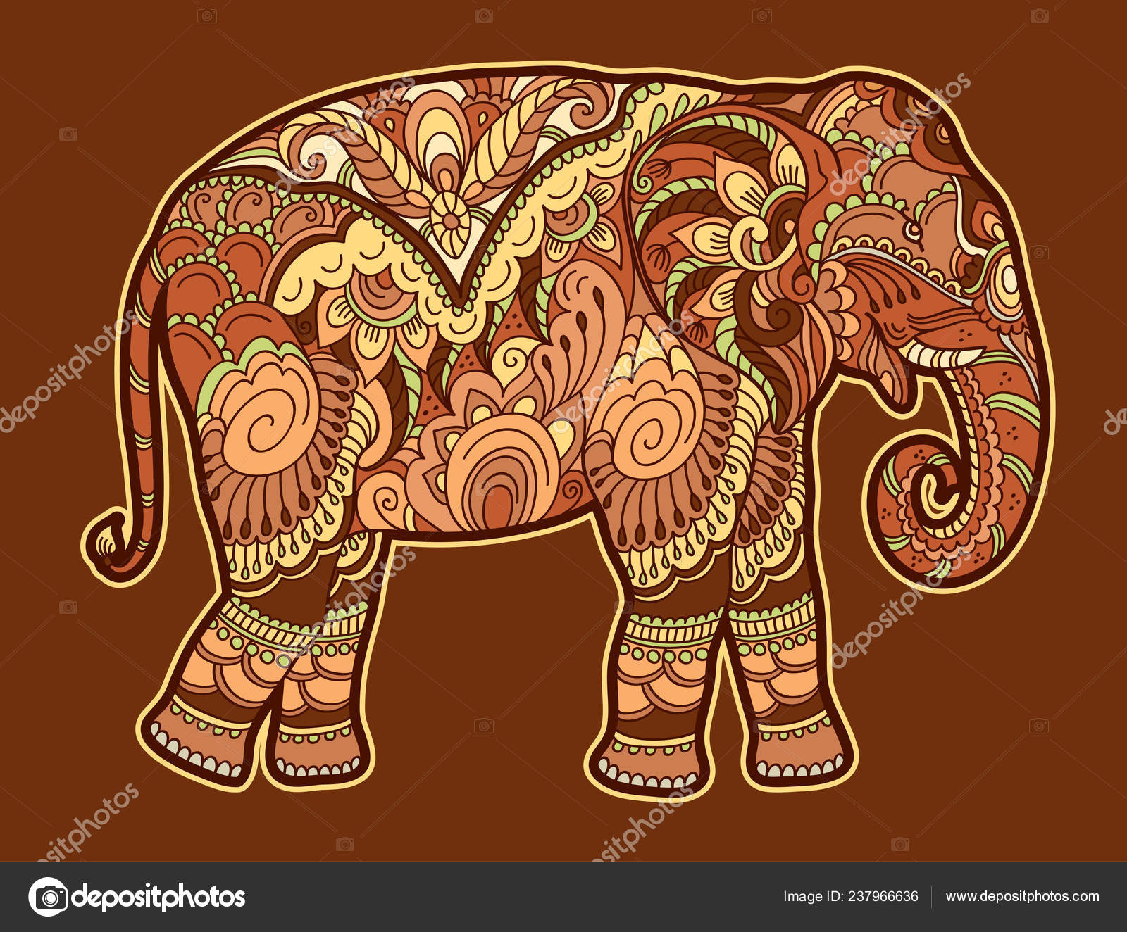 Стилизованный слон иллюстрация