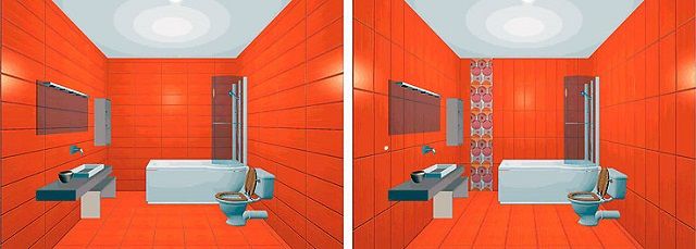 Приёмы использования плитки для визуального изменения пространства ванной