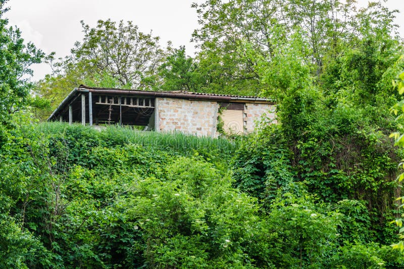 Abandoned house in a village royalty free stock photo