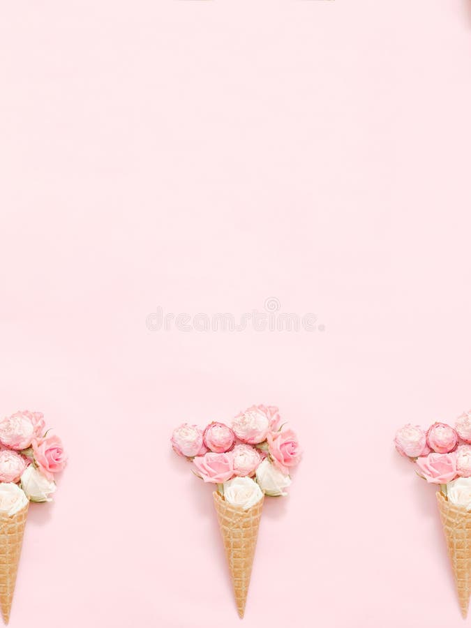 Abstract floral composition rose waffle cones pink royalty free stock photography Abstract floral composition rose waffle cones pink royalty free stock photography