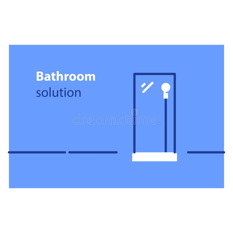 Bathroom furniture, home interior design, shower stand stock illustration