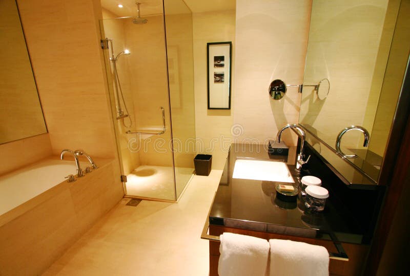 Bathroom of new luxury resort hotel royalty free stock photography