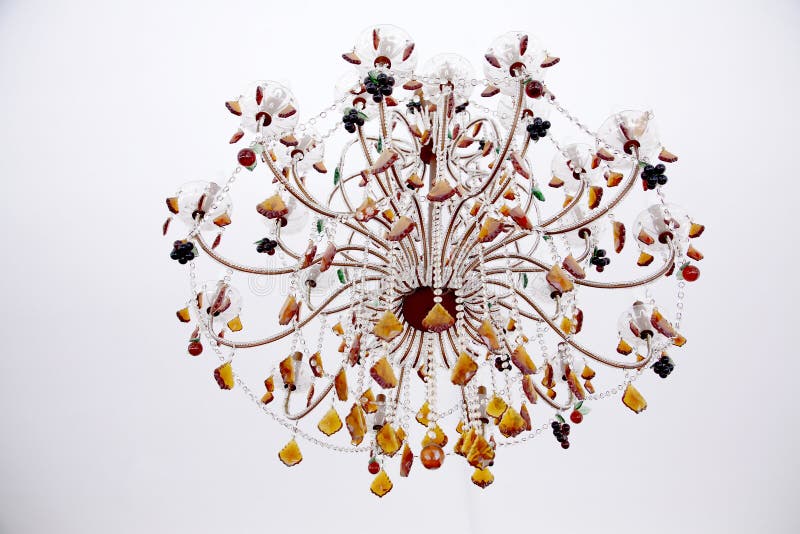 Beautiful chandelier. With fine details stock photo