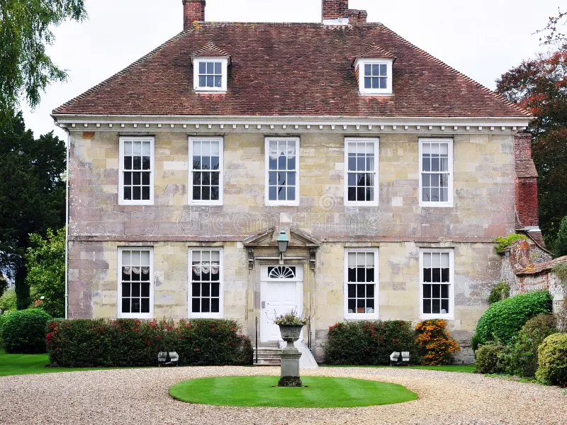 Beautiful Mansion and Garden. Traditional English Mansion and Garden Built Circa 1730 stock photography Beautiful Mansion and Garden. Traditional English Mansion and Garden Built Circa 1730 stock photography