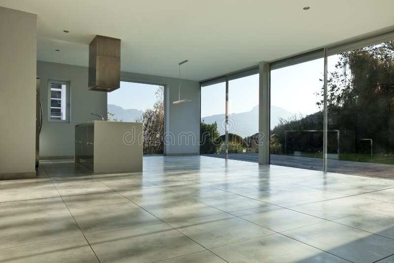 Beautiful modern house. View of kitchen royalty free stock photos Beautiful modern house. View of kitchen royalty free stock photos