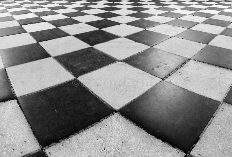 Black and White Checker Floor Tile Pattern stock images