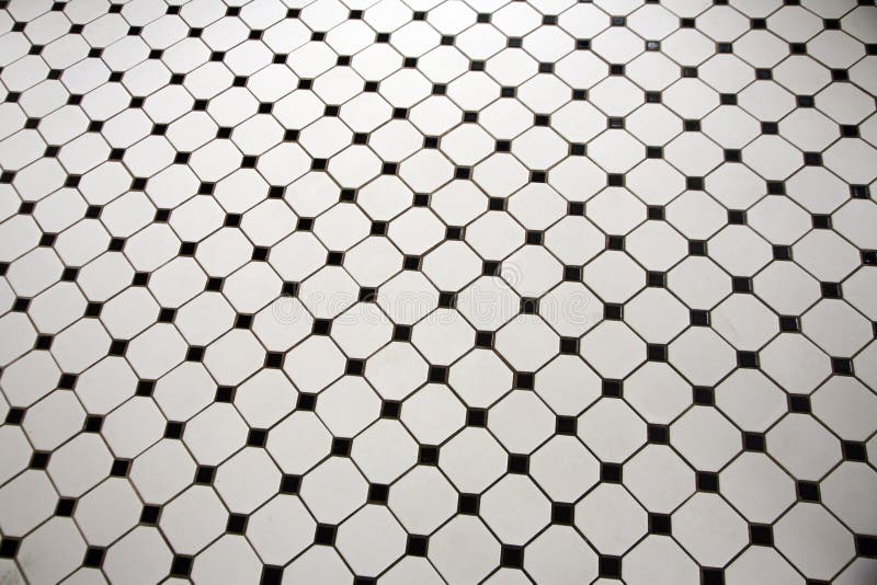 Black and white tiled floor royalty free stock photos