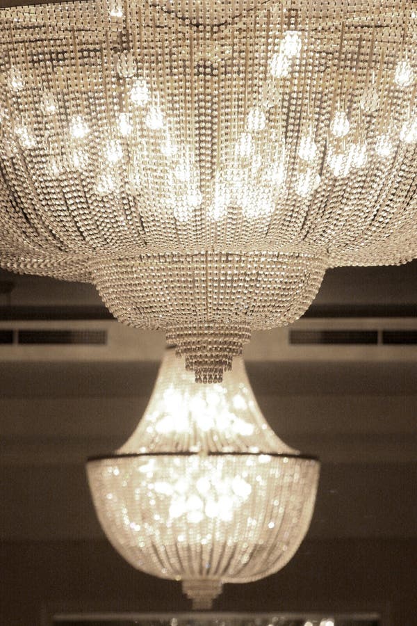 Chandelier. A large and beautiful chandelier stock photos