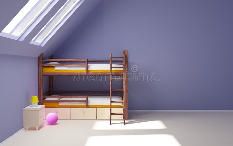 Child room on attic royalty free illustration