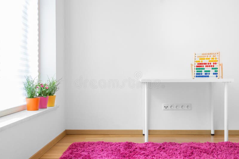 Children room. Photo of white clean children room stock photo