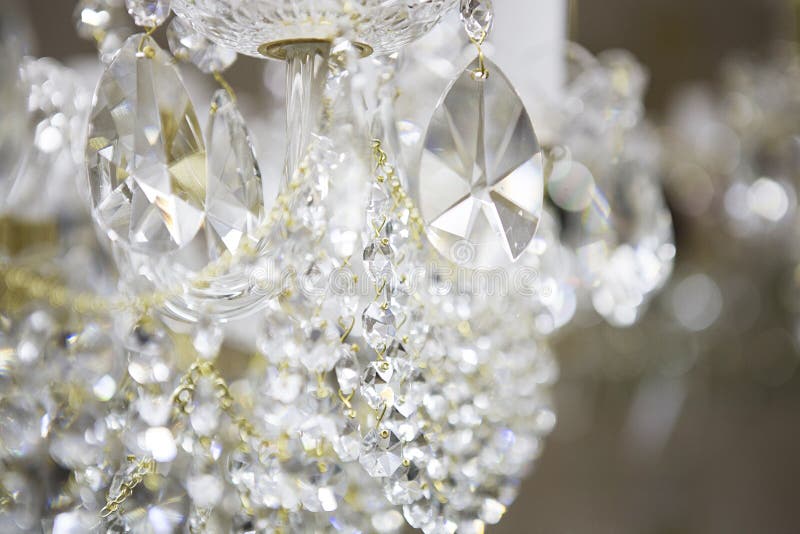 Crystal chandelier. Close-up of a beautiful crystal chandelier royalty free stock image