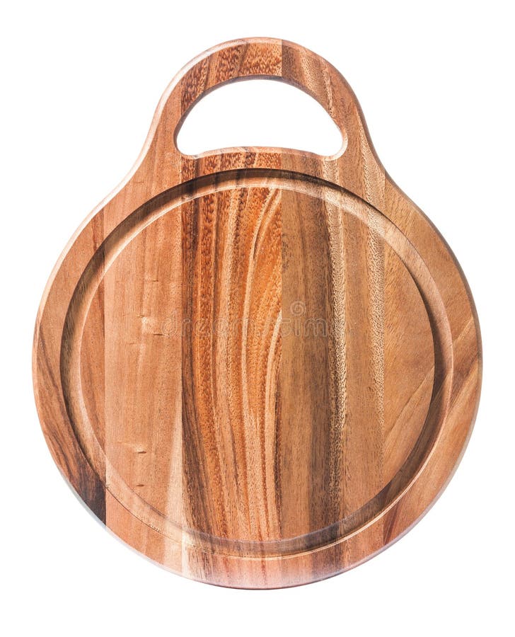 Dark round kitchen cutting board made from natural wood isolated on white royalty free stock photography Dark round kitchen cutting board made from natural wood isolated on white royalty free stock photography