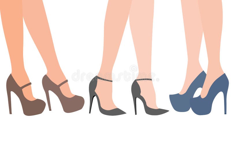 Female legs. In high heels vector illustration