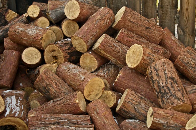 Firewood. In the winter season royalty free stock photos