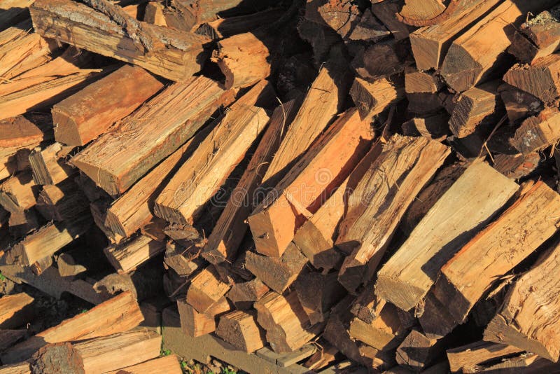 Firewood. Packed for winter heating stock photos
