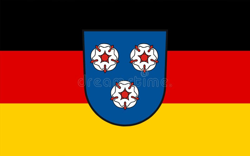 Flag of Mettlach, Germany. Flag of Mettlach is a municipality in the district Merzig-Wadern, in Saarland, Germany stock illustration