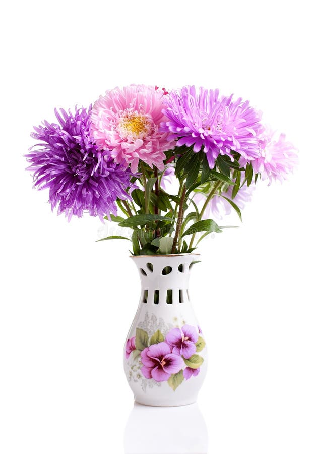 Flowers in a vase. Beautiful colourful bouquet of flowers in a vase stock image