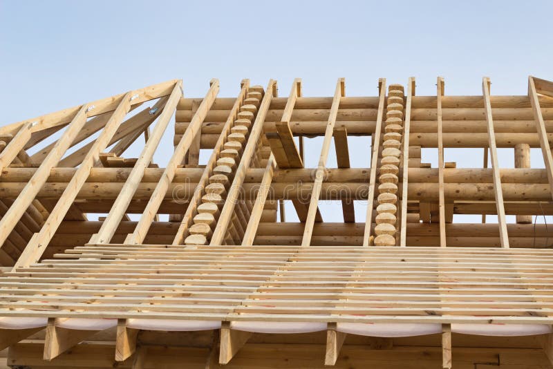 Fragment of the roof timbered houses royalty free stock images