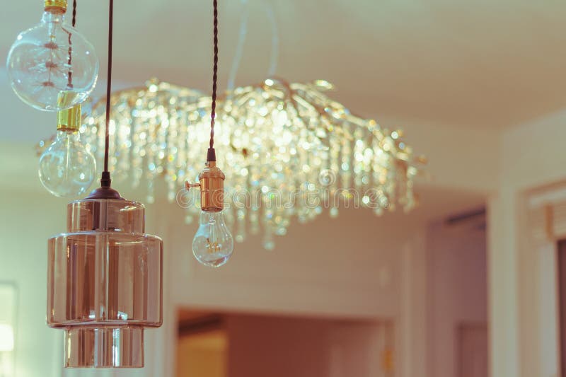 Hanging lights or chandelier for decoration. Beautiful hanging lights or chandelier for decoration stock photography